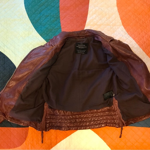 Allsaints oxblood leather jacket - Picture 6 of 9